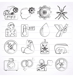 Zika Virus Pandemic Icons