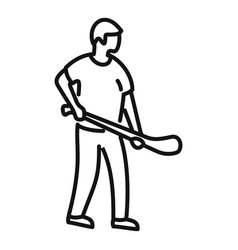 Hurling Player Icon Outline Style