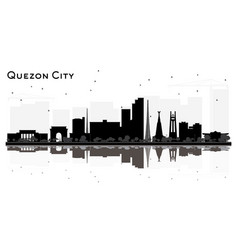 Quezon City Skyline Silhouette With Black