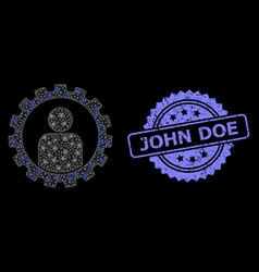 Rubber John Doe Stamp And Bright Web Network