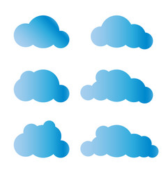 Set Of Blue Sky Clouds Cloud Icon Cloud Shape