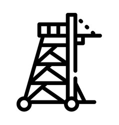 Siege Tower Line Icon Black