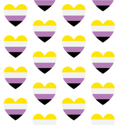 Seamless Pattern Of Non Binary Flag Heart