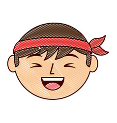 Cartoon Face Laughing Chinese Man