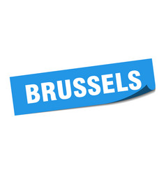 Brussels Sticker Blue Square Peeler Sign