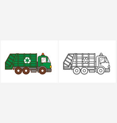 Garbage Truck Coloring Page Garbagetruck Side View