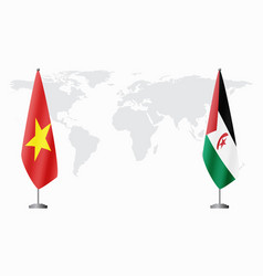 Vietnam And Western Sahara Flags For Official