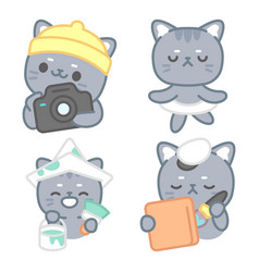 Art Stickers Set With Tomomi Cat