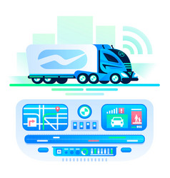 Autonomous Self-driving Truck On The Road Remote