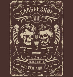 Barbershop Industry Monochrome Vintage Flyer