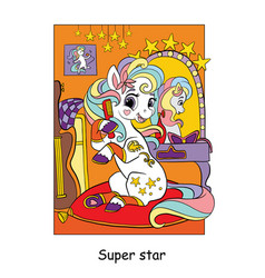 Cute Super Star Singer Unicorn