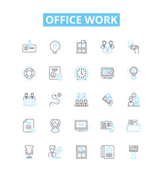 Office Work Line Icons Set Office Work