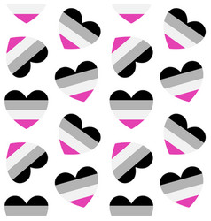 Seamless Pattern Of Flat Asexual Flag Heart