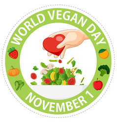 World Vegan Day Logo Concept