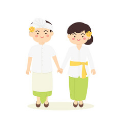 Bali Indonesia Couple Cartoon