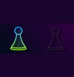 Glowing Neon Line Chip For Board Game Icon