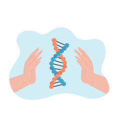 Hands Holding Dna Model Flat