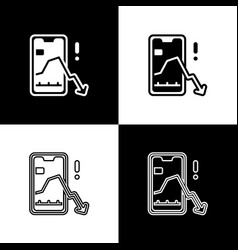 Set Mobile Stock Trading Concept Icon Isolated