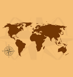 Old World Map Vintage Compass Background