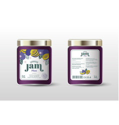 Plum Jam Label Jar Packaging Sugar Free