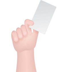 3d Cartoon Human Hand With Card Hand Emoji