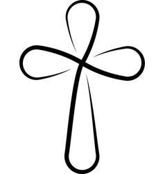 Calligraphy Christian Cross Lines