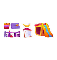 Children Playroom Design Elements Set