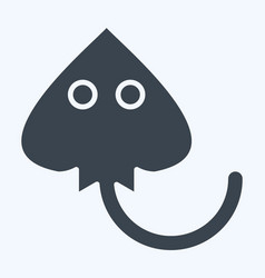 Icon Manta Ray Related To Sea Symbol Glyph Style