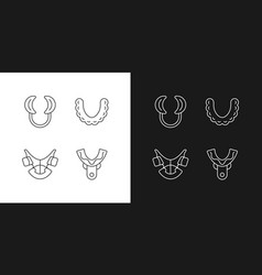 Orthodontic Appliances Linear Icons Set For Dark