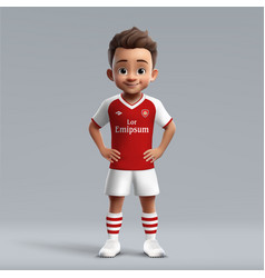 3d Cartoon Cute Young Soccer Player In Arsenal