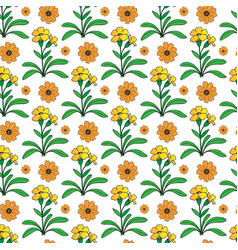 Black Eyed Susan Flower Branch Seamless Pattern