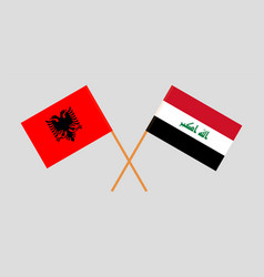 Crossed Flags Of Iraq And Albania