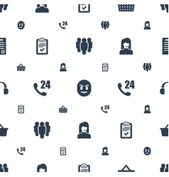 Customer Icons Pattern Seamless White Background