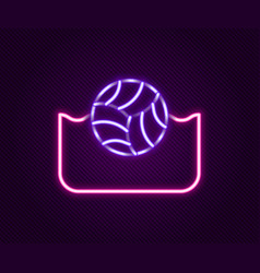 Glowing Neon Line Water Polo Icon Isolated On