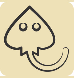 Icon Manta Ray Related To Sea Symbol Hand Drawn