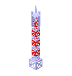 Radio Tower Icon Isometric Communication