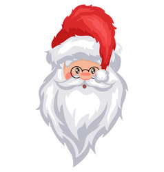 Santa Claus Face With Glasses Christmas Hat