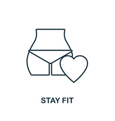 Stay Fit Line Icon Monochrome Simple Fit