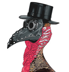 A Turkey Adorned With Plague Doctor Mask