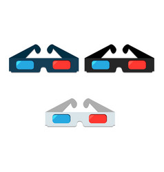 Three Different Color 3d Glasses On A White