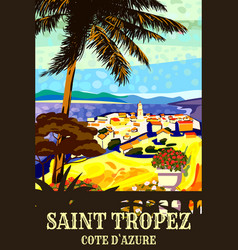 Travel Poster Saint Tropez French Cote De L Azur