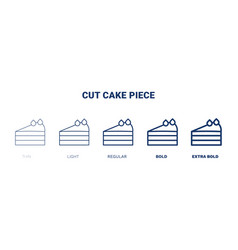 Cut Cake Piece Icon Thin Light Regular Bold Black