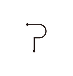 Letter P Line Dot Geometric Symbol Simple Logo