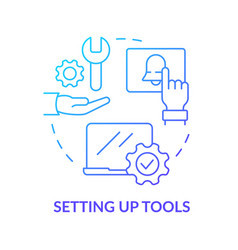 Setting Up Tools Blue Gradient Concept Icon