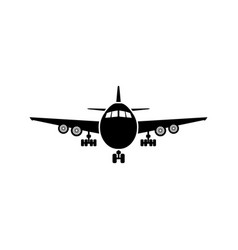 Air Plane Icon In Black Flat Design Aeroplane