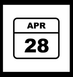 April 28th Date On A Single Day Calendar