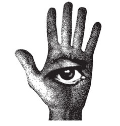 Human Hand With Masonic All Seeing Eye Symbol