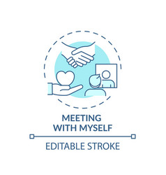 Meeting With Myself Concept Icon