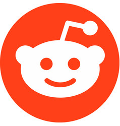 Reddit Flat Circle Icon Orange And White