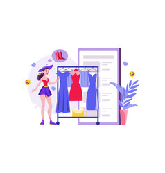 Woman Choosing Clothes In The Online Shop